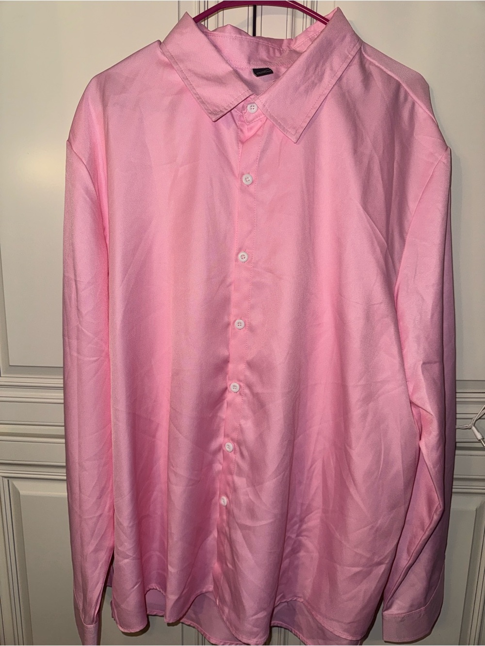 Men's Pink Button-Up Dress Shirt